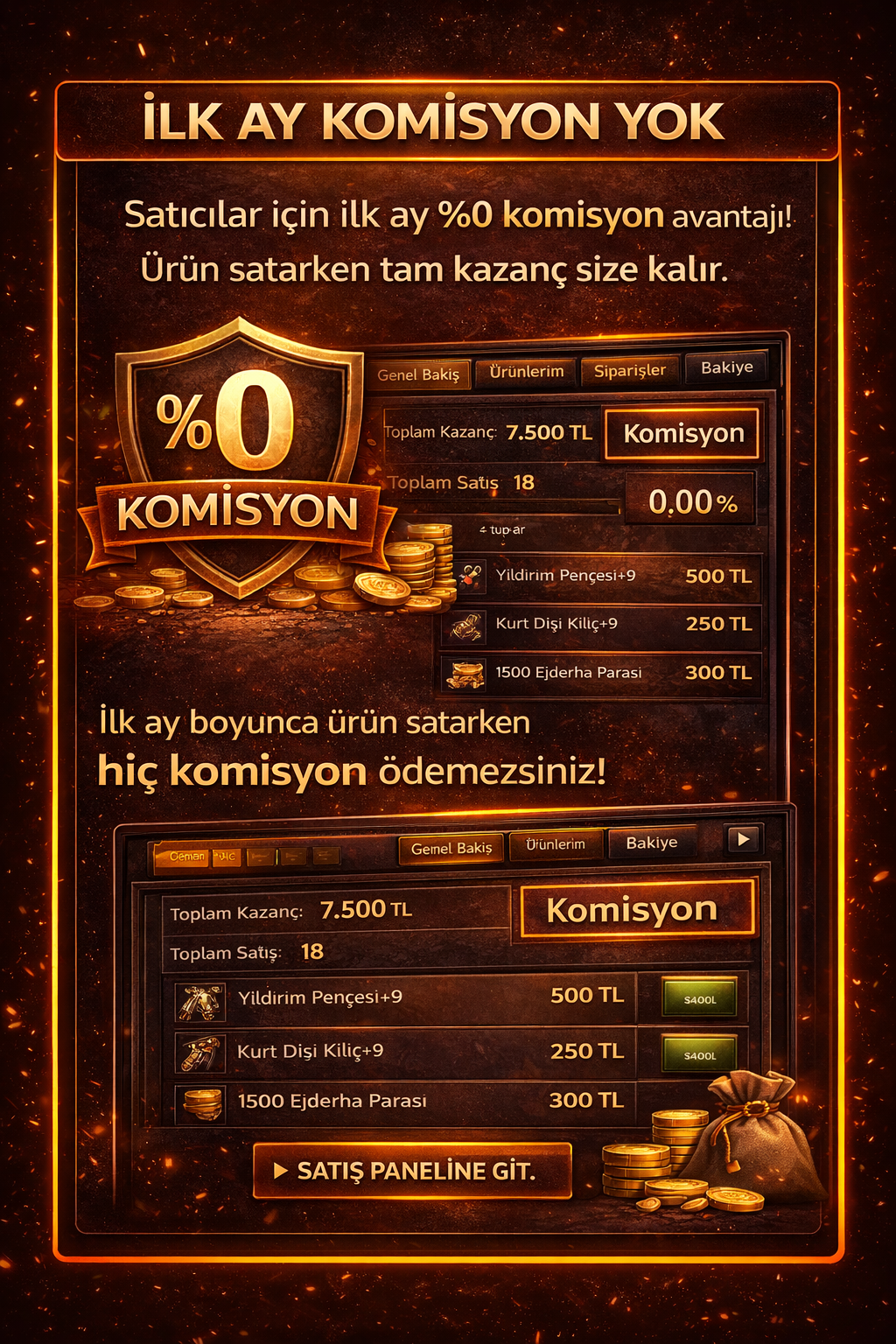 İlk Ay Komisyon Yok